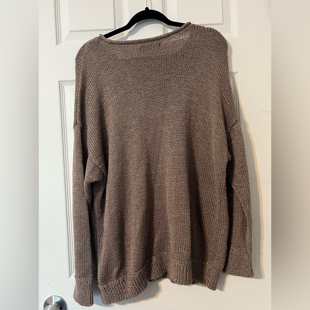 Ralph Lauren Taupe & Gold Knit Sweater - Picture 6 of 7